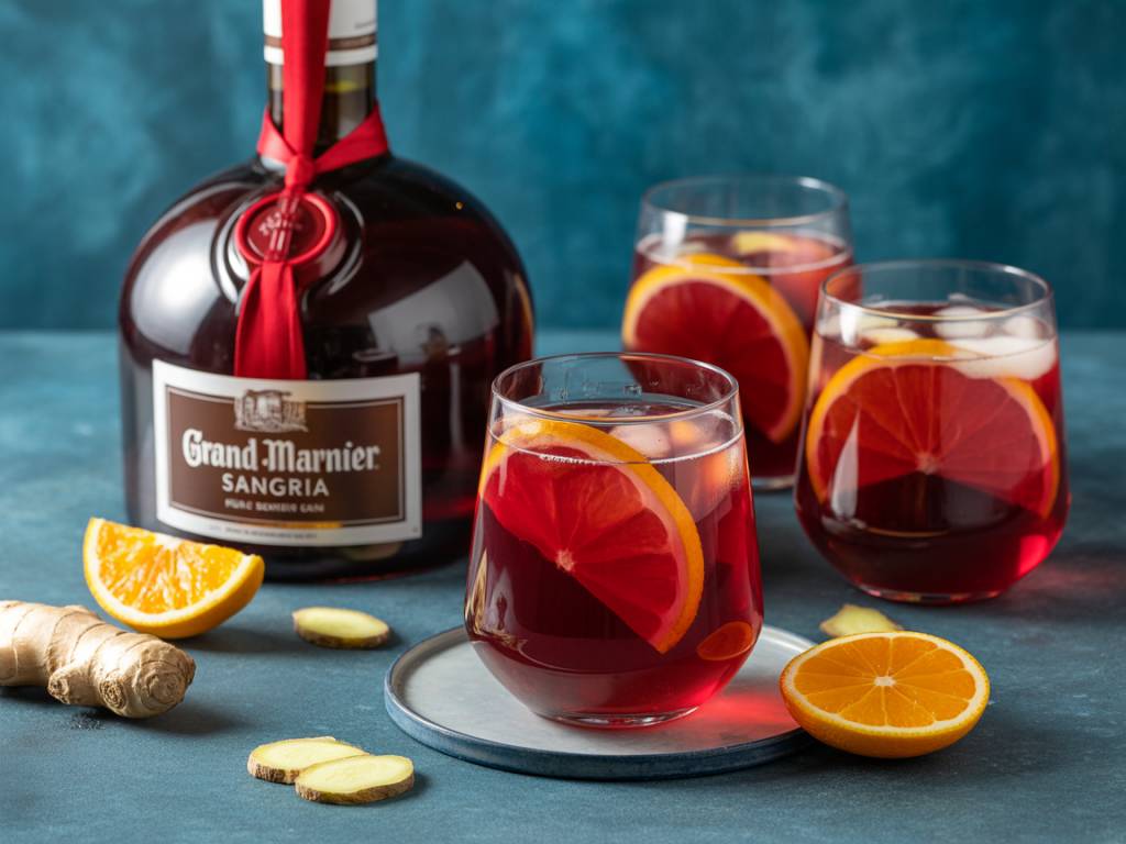 Grand marnier sangria with ginger notes for a citrus-forward punch