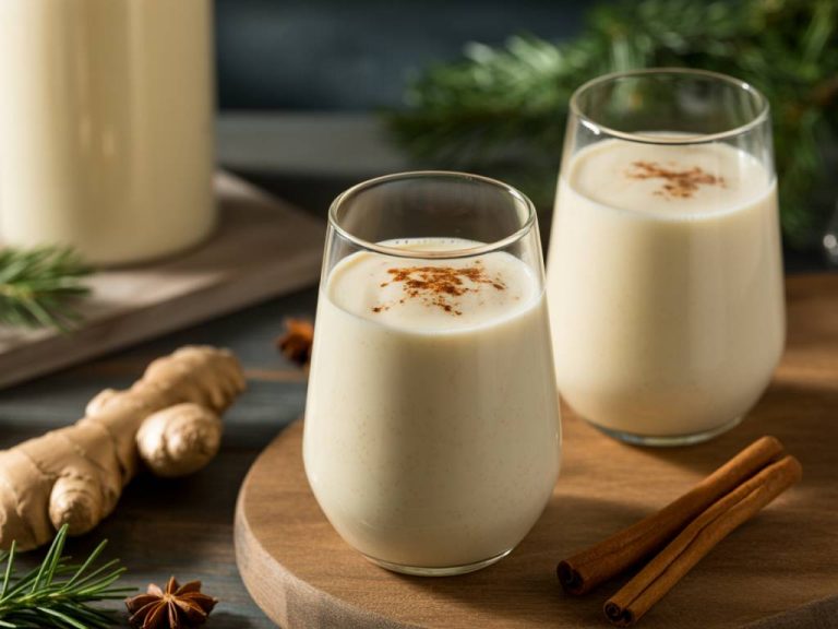 Eggnog recipe non alcoholic with the warmth of ginger and spice