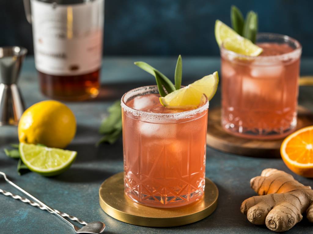 Paloma pink cocktail recipe with citrus and ginger hints