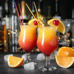 Cocktail sex on the beach, artisanal ginger beer